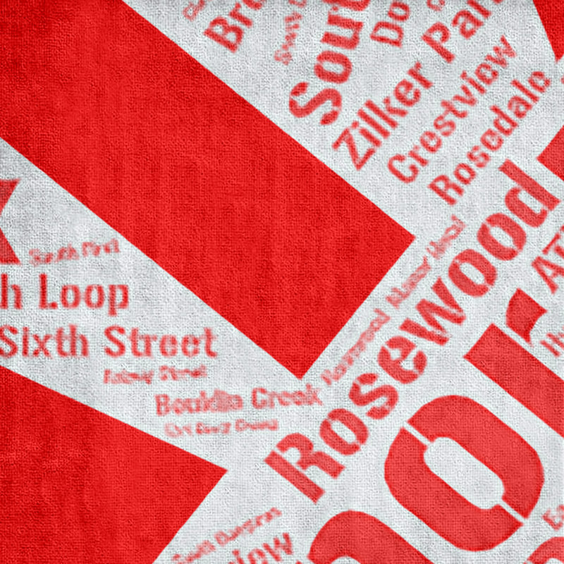 Bath Towel, Red, Poly/Cotton, Austin
