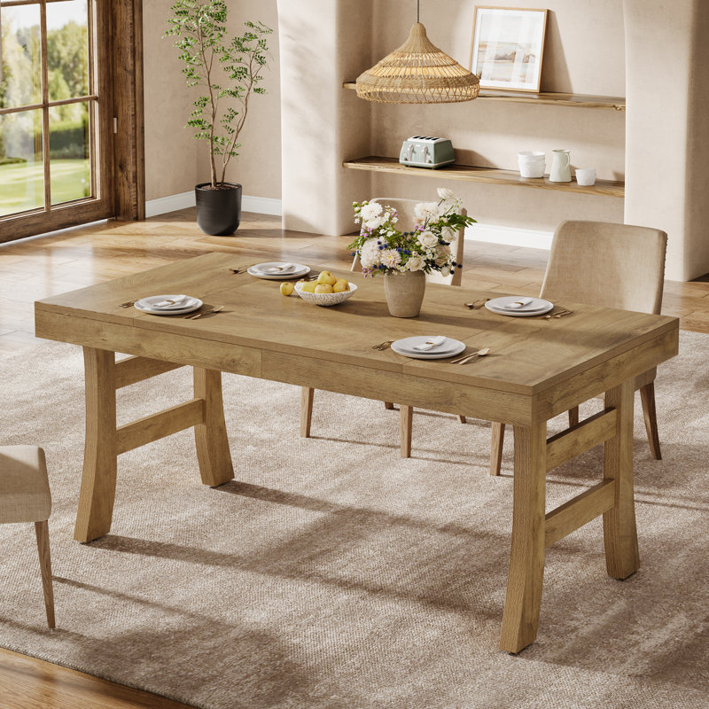  63" Rectangular Dining Table, Farmhouse Wooden Kitchen Table
