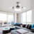 Small-CF 42"-3 Blades Modern Retractable Ceiling Fan with LED Light, Remote Control and Light Kit Included-97831773