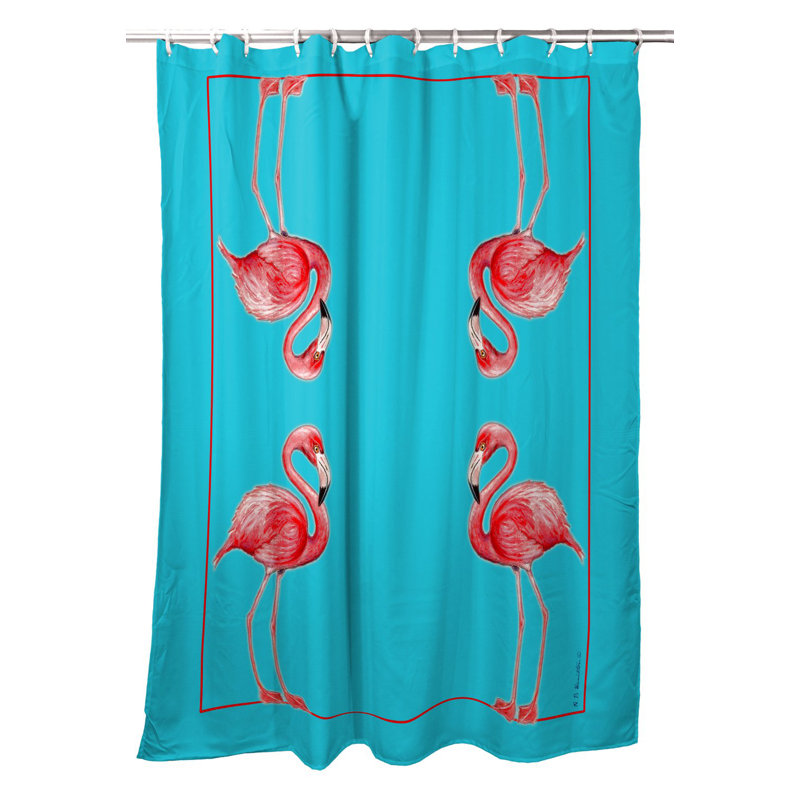 Rideau de douche simple flamant roses
