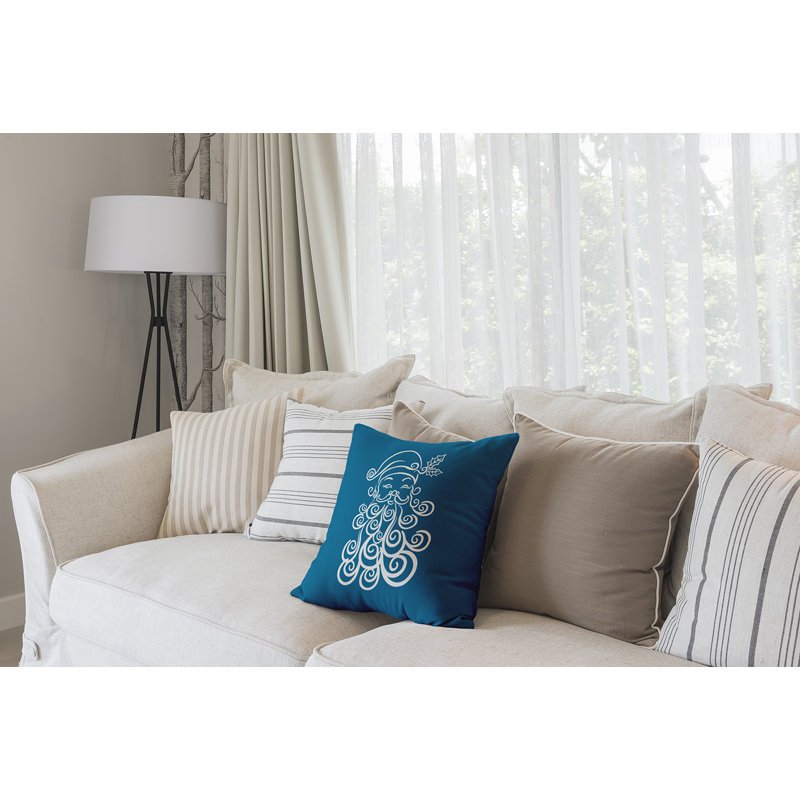 Reversible Throw Pillow, 18"x18", Turquoise