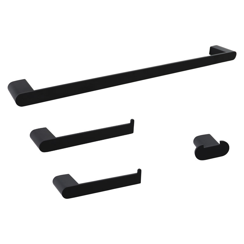 4 - Piece Bathroom Hardware Set, Matte Black
