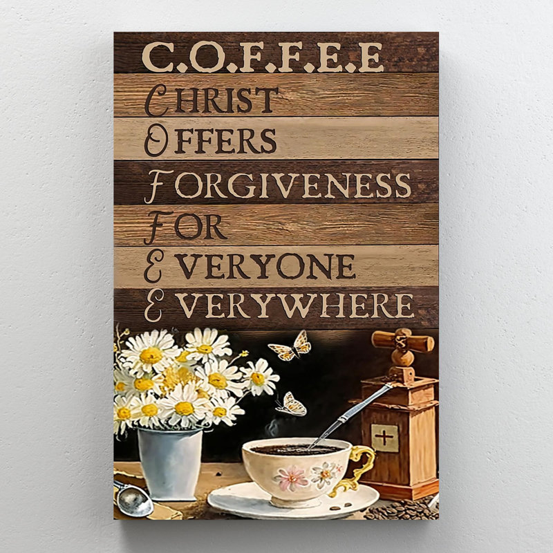 Café sur toile, impression, H 14 po x l 11 po x P 1,25 po