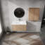 Meuble-lavabo mural avec lavabo et armoire latérale, portes à fermeture douce, armoire combinée