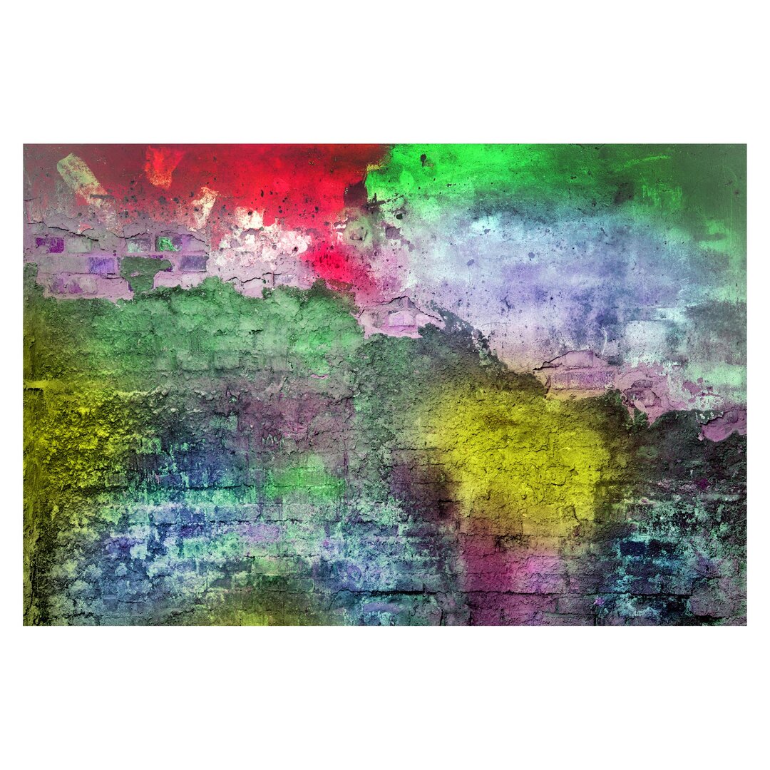 Strukturierte Tapete Colourful Sprayed Old Brick Wall 2,55 m x 384 cm