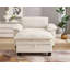 Méridienne surdimensionnée de 51 po avec repose-pieds et rangement en chenille douce beige-117248332