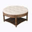 Grande table basse ronde à 2 niveaux avec repose-pieds capitonné-1419178007