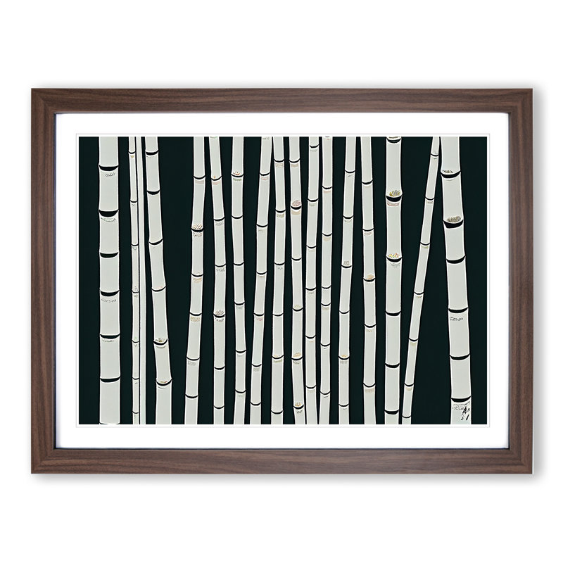 Appealing Bamboo Forest 1 Piece Single Picture Frame Wall Art, 46cm H x 64cm W x 2cm D, Walnut Framed