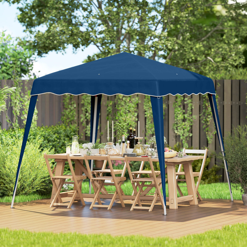 3 X 3m Base 2.5 X 2.5m Top Pop Up Gazebo, Height Adjustable Slant Leg Party Tent, 2-person Instant Setup With Carry Bag, 210d Oxford Uv Waterproof Canopy For Garden Patio Events