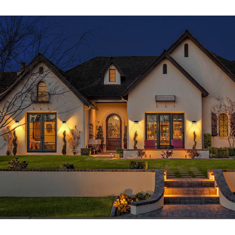 Moyen 58 LED Solar Power Security Wall Lights Outdoor with Motion Sensor Dusk to Dawn, Warm White