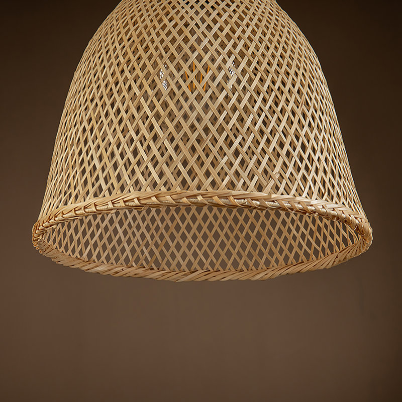 Luminaire suspendu en rotin naturel Wabi-Sabi à 1 lumière Allman