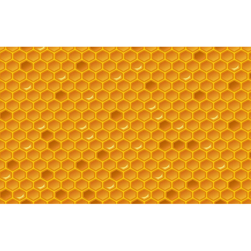 Papier peint de qualité supérieure - Motif nid d'abeille, L 96 po x l 120 po