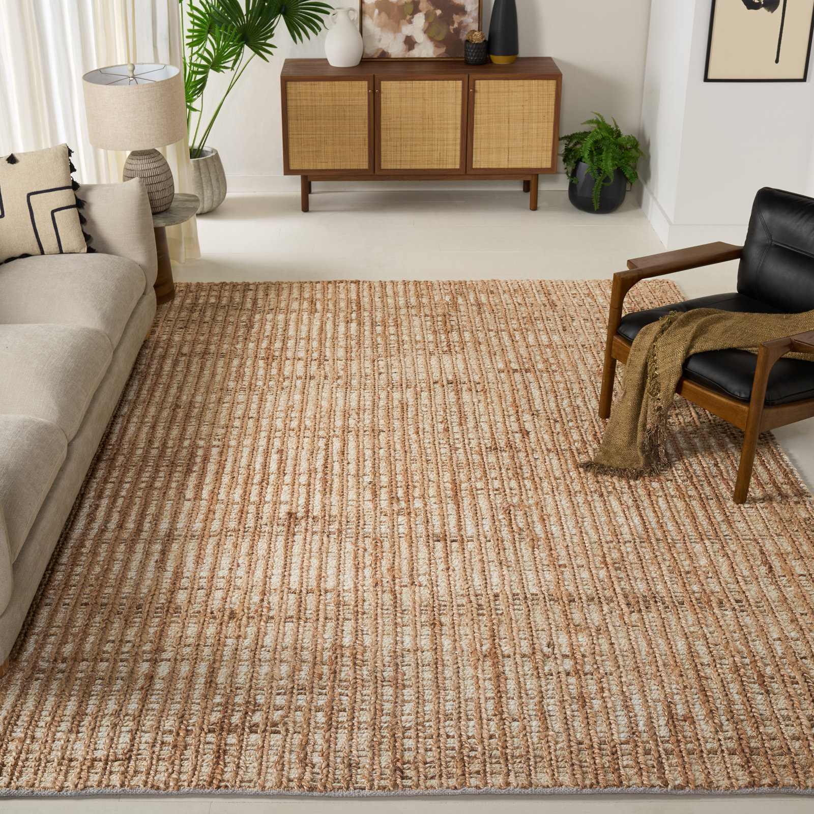 Ellport Hand-Loomed Striped Jute Rug, Rectangle 8' x 10'