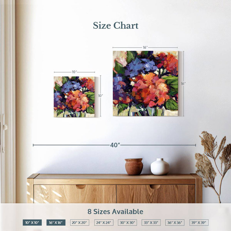 Avery Multi Hydrangeas, 10" H x 10" W