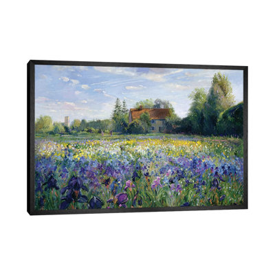 Evening At The Iris Field by Timothy Easton - Floater Frame Painting on Canvas