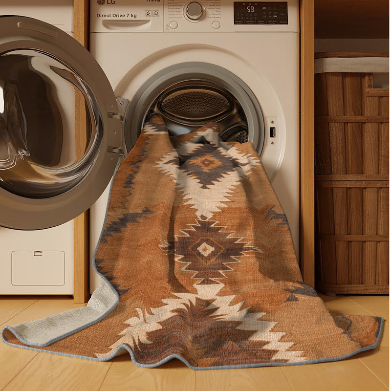 Tapis brun lavable à la machine, Rectangle 4pi x 6 pi