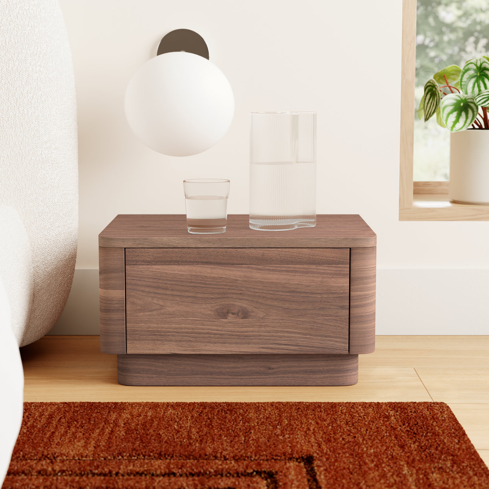 Mille Walnut Nightstand, Walnut