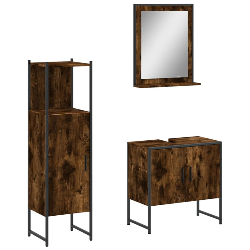Abdulwahhab Bathroom Furniture Suite, Smoked Oak