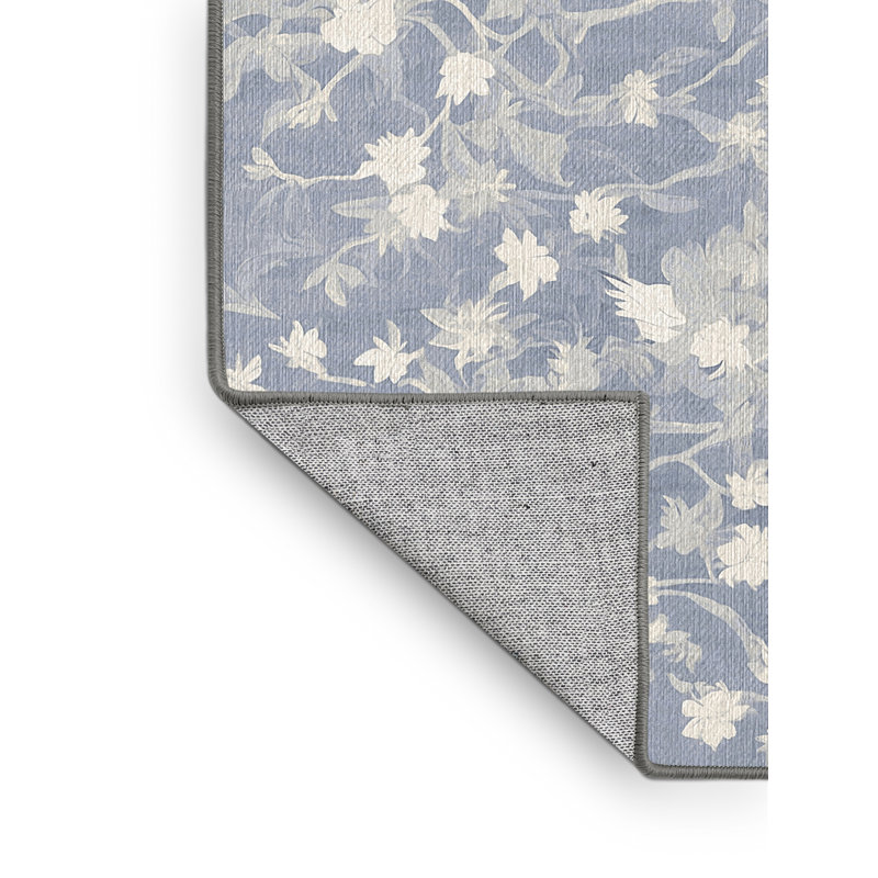 Machine Washable Gray Area Rug, Round 3'