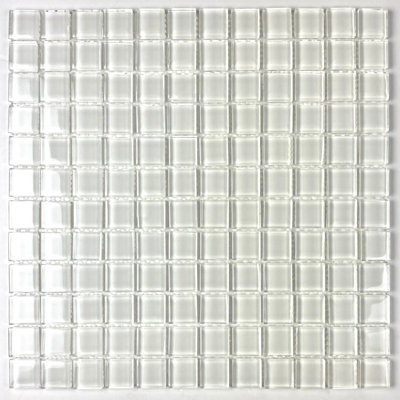 Metro 1 in. x 1 in. Glass Straight Edge Square Mosaic Wall Pool & Floor Tile