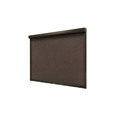 Mystic Motorized Garage Door Screen, 9 ft x 7 ft, Bronze Frame, Bronze 17x20 PVC Screen