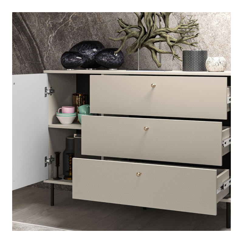 DROMA 120cm W 3 - Drawer Chest of Drawers