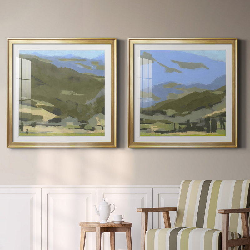Blue Ridge Foothills I - ensemble de 2 cadres photo Blue Ridge Foothills I, H 34,5 po x l 69 po x P 1,5 po, Blanc