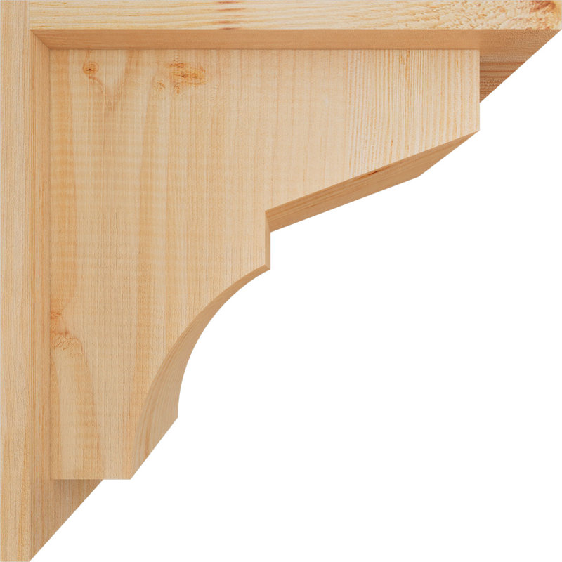 L 7 1/2 po x P 12 po x H 12 po Corbeau lisse Monterey avec plaque arrière, sapin Douglas, H 12 po x l 7,5 po x P 12 po, Lisse