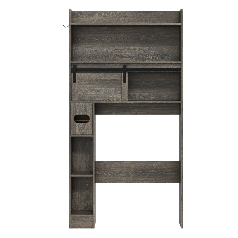  Armoire de rangement de salle de bain sur pied H 62,2 po Jellico, Gris