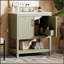 Meuble-lavabo avec lavabo en céramique et rangement polyvalent, parfait pour les petites salles de bain et design élégant-21799069