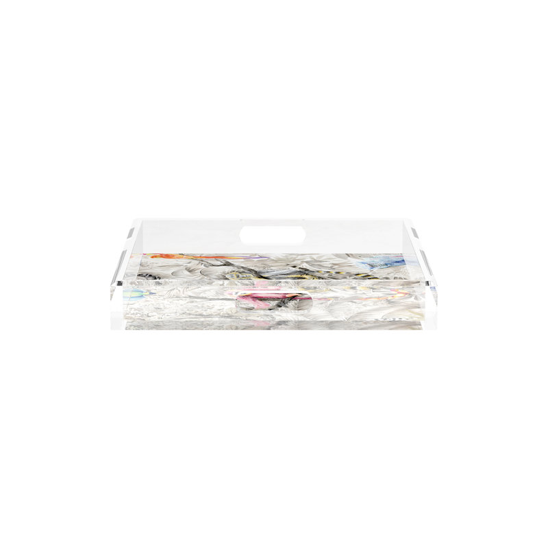 Plateau décoratif carré en acrylique Arcadia Monkeys, L 12 po x P 12 po x H 2 po