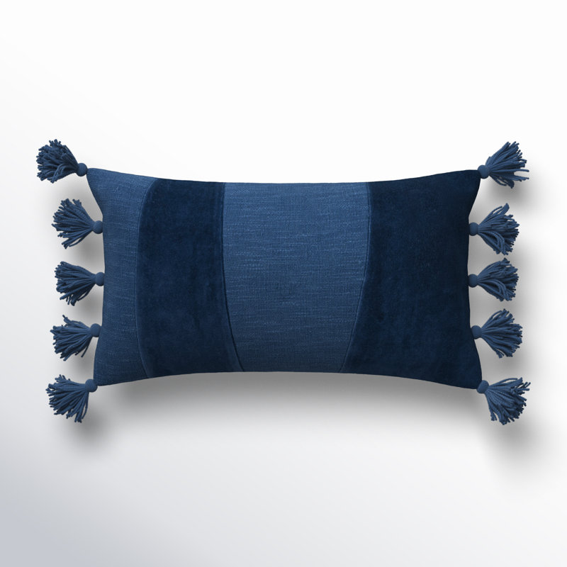 Legaspi Rectangular Cotton Pillow Cover & Insert, Bright Blue