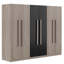 Rangement pour garde-robe en bois 6 portes pour la chambre à coucher, avec 2 tiroirs à l'intérieur