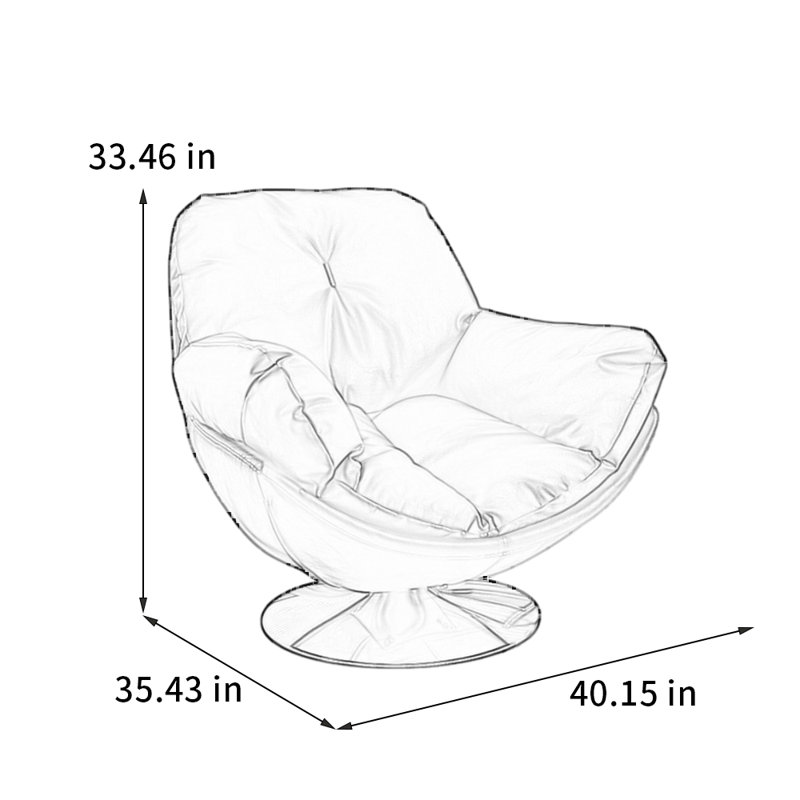 Chaise rotative à 360 °, Brun