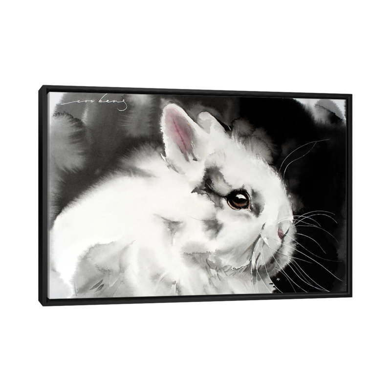 White Rabbit by Soo Beng Lim - Floater Frame Painting on Canvas