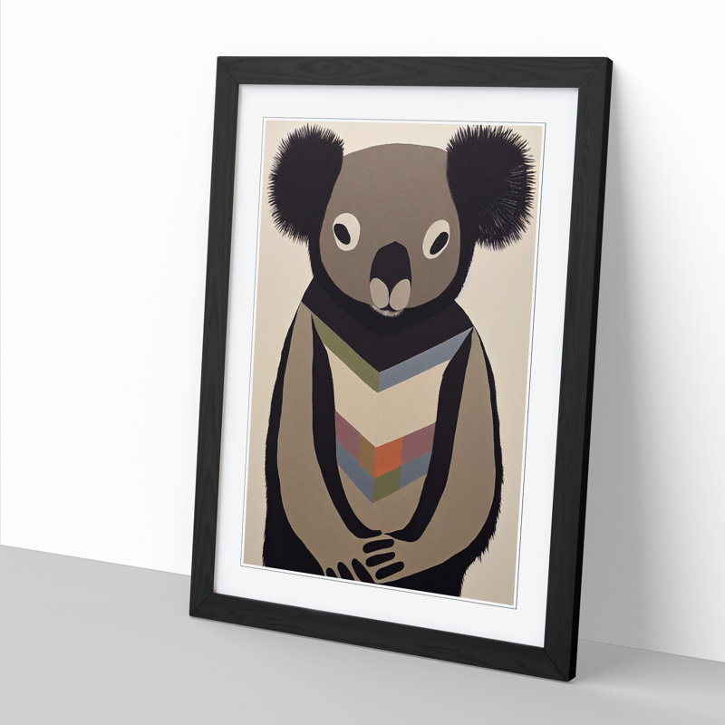 Koala Bear Abstract Vol.3 - Picture Frame Print, 64cm H x 46cm W x 2cm D, Black
