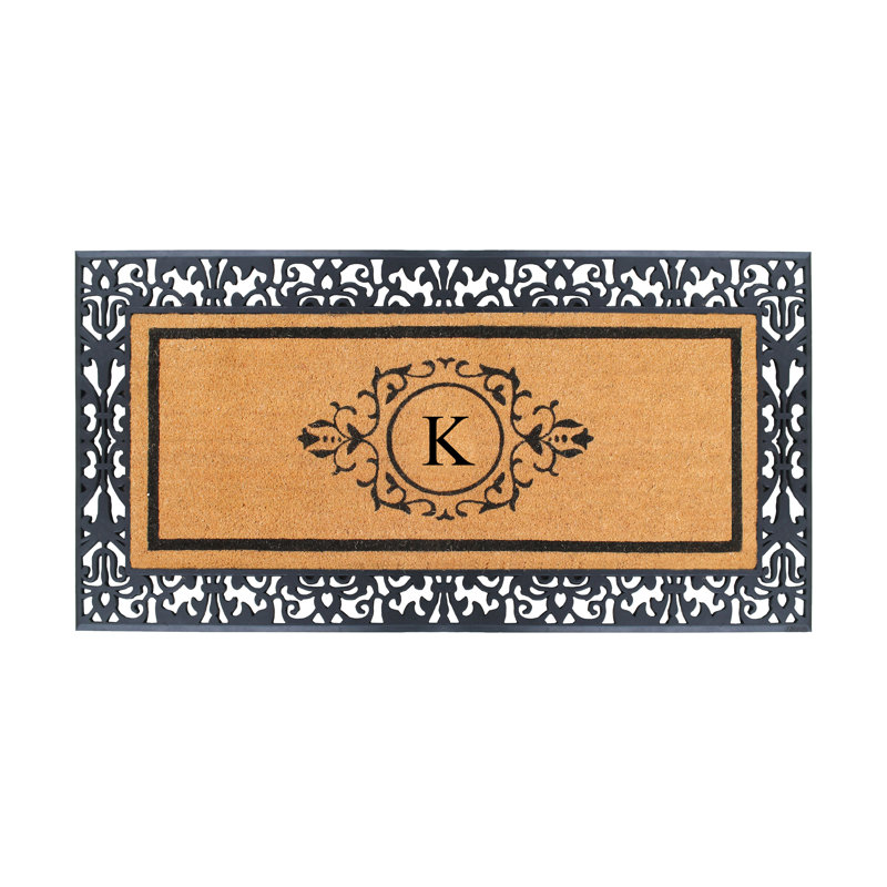 Tapis d'entrée antidérapant pour l'extérieur Abhijot Monogram, K