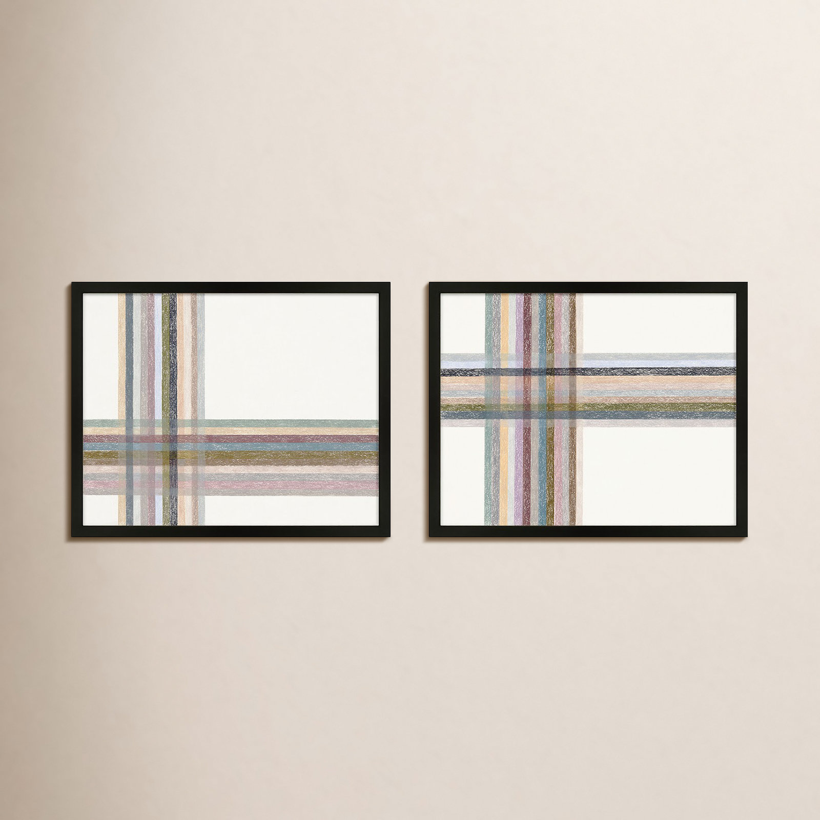 Lagos "Intersections Horizontal" Print, 38" W x 30" H, Black Framed