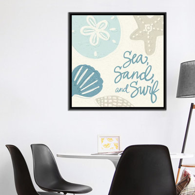 «Walk On The Beach I» par Noonday Design - Impression sur toile tendue sur châssis