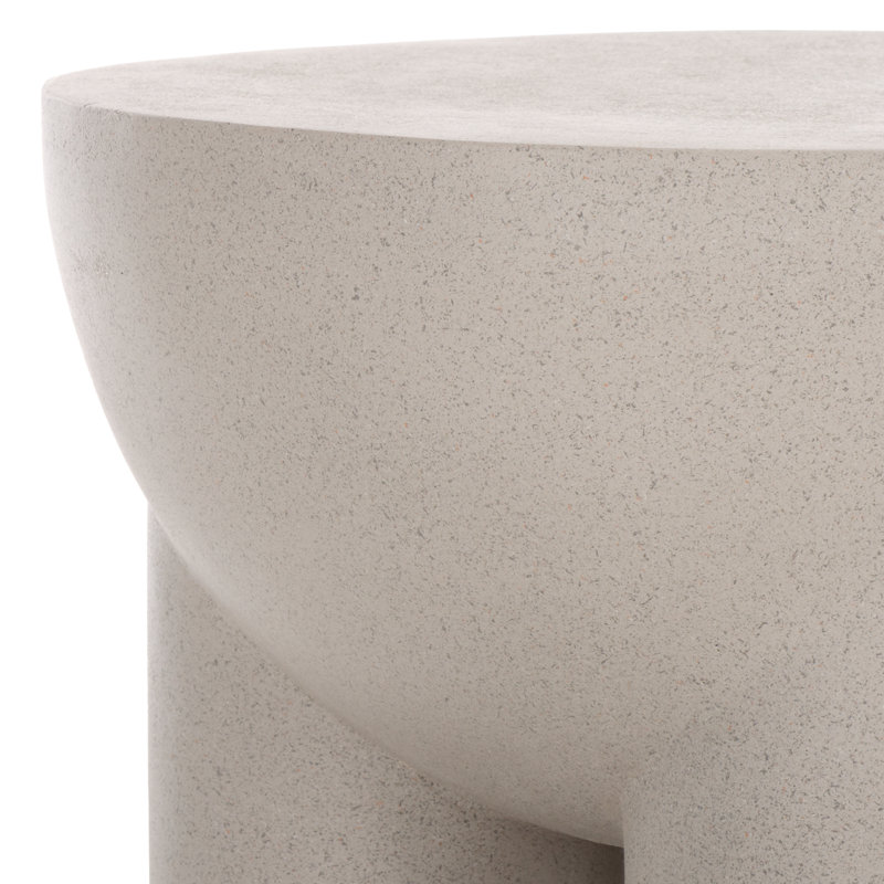 Kiheem Marble Top End Table, Gray