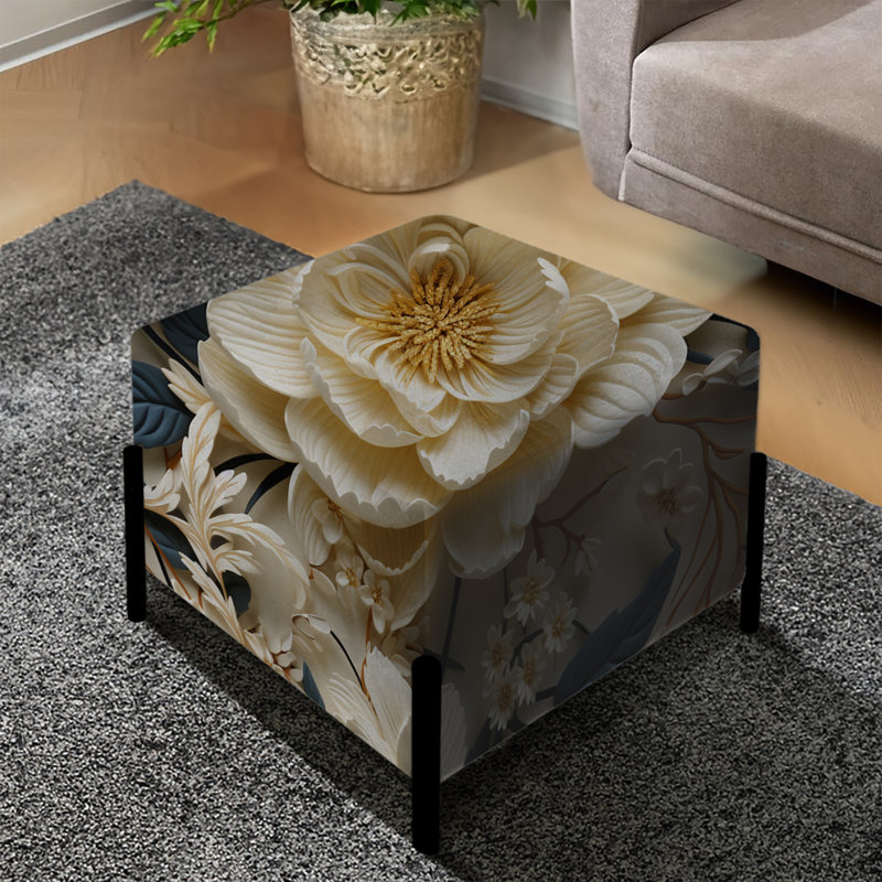 Meghna - Repose-pieds carré floral