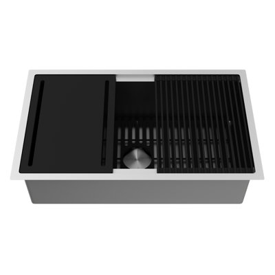 Évier de cuisine encastrable en acier inoxydable avec accessoires VIGO 33 po Mercer
