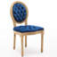 Chaises de salle à manger en velours bleu avec boucle tirée à la main, ressort en acier intérieur de 2 chaises, structure en bois massif, fabriquée à la main
