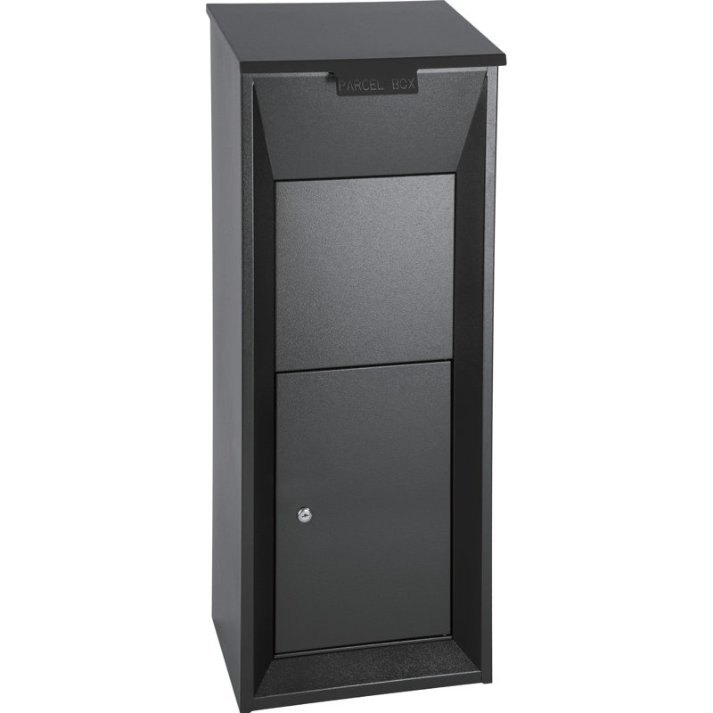 Black Lockable Galvanized Steel Parcel Drop Box