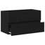 80Cm Wall Mounted Single Bathroom Vanity Base Only in Black Oak