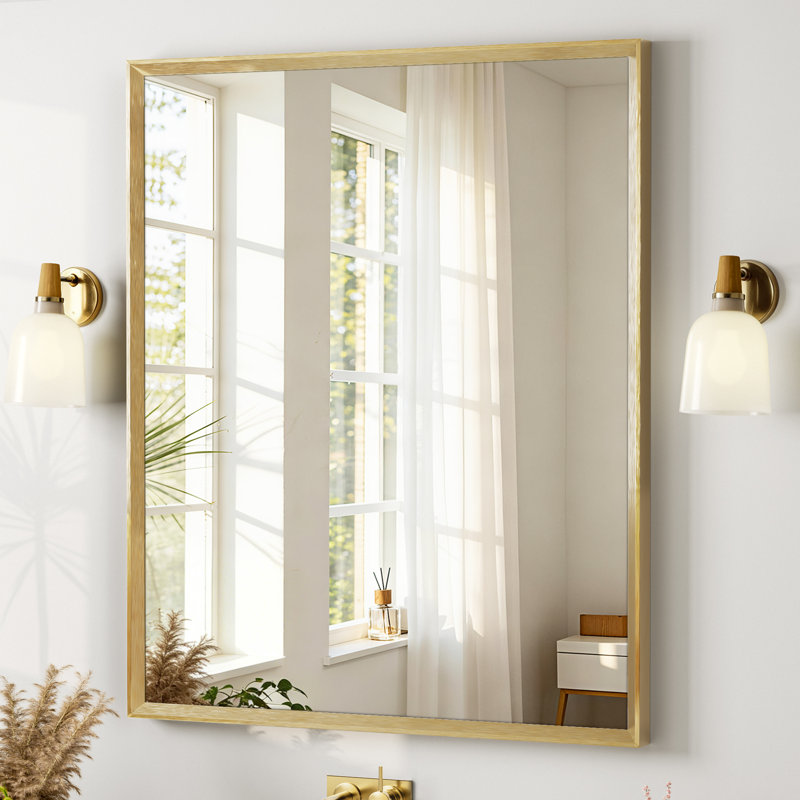 Miroir de salle de bain, Doré, 30''×36''