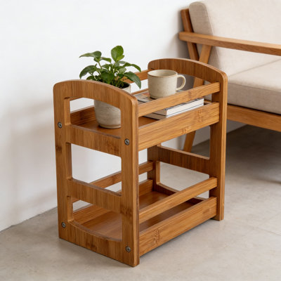 Briful 2-Tier Bamboo Spice Rack Organizer For Countertop, Space-Saving Kitchen Spice Shelf Holder For Cabinet And Pantry Organization