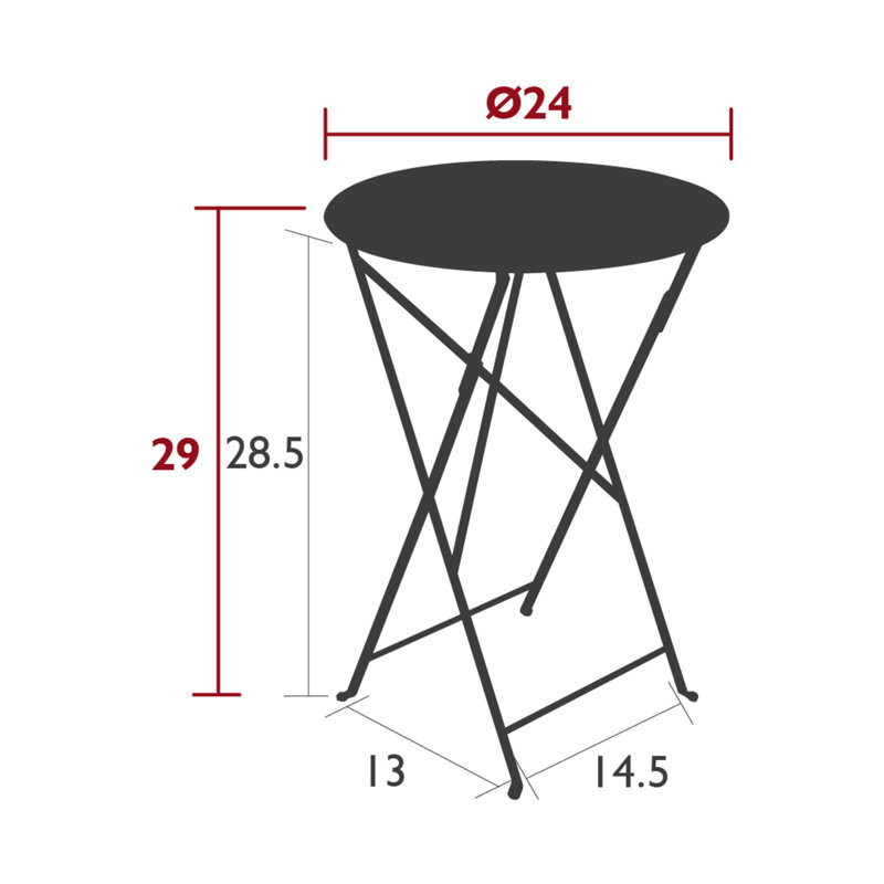 Bistro Outdoor Round Bistro Table, 29" H x 24" W x 24" L, Mayan Blue