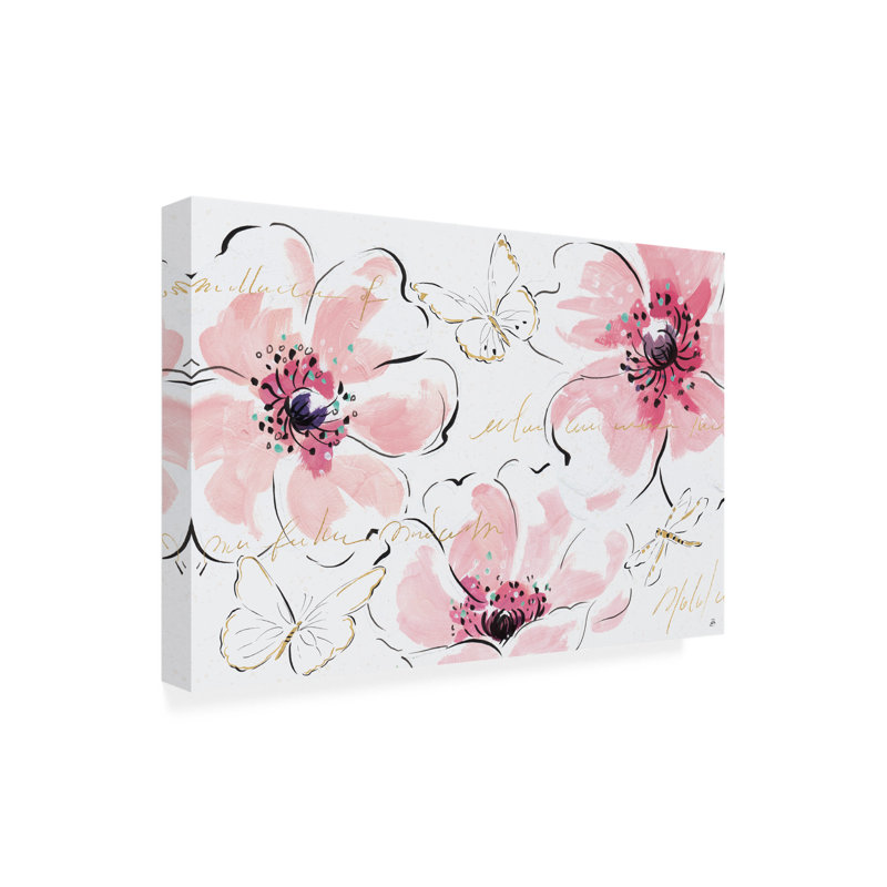 Art sur toile «Simply Pink I» par Daphne Brissonnet, H 22 po x l 32 po x P 2 po