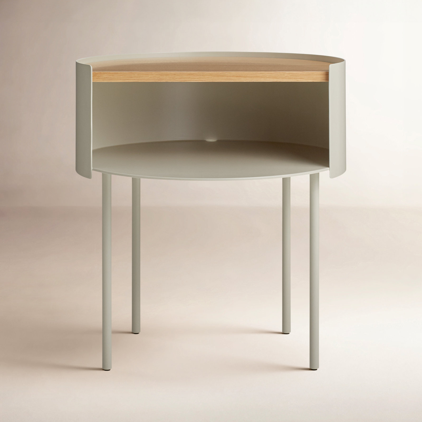 Li'l Something Solid Wood Single End Table, Putty